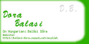 dora balasi business card